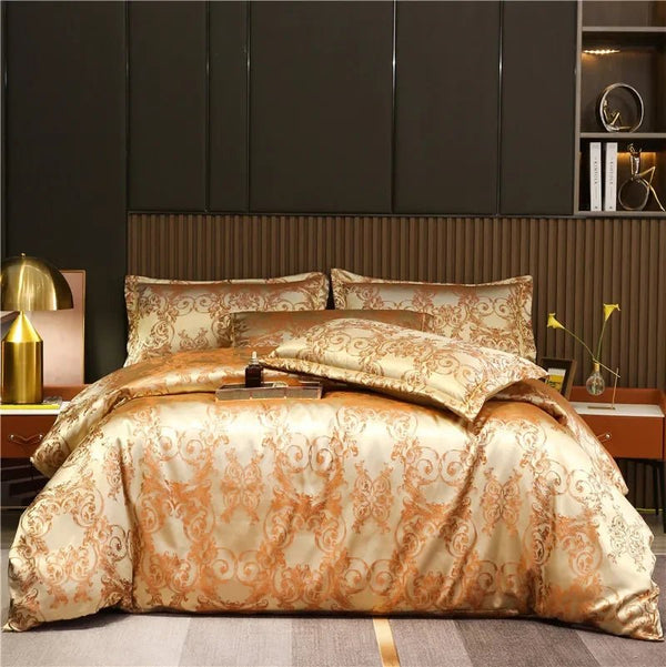 The Belvedere — European Wedding Jacquard-Satin Duvet Cover Set | 500 Thread Count