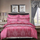 The Versailles Blush Pink satin jacquard duvet set