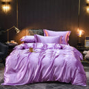 The Soleine silky satin duvet set — Lavender