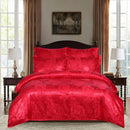 The Versailles Scarlet Red satin jacquard duvet set