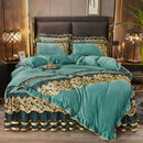 The Sovereign crystal velvet bedding set — Aqua Turquoise
