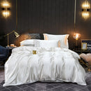 The Soleine silky satin duvet set — Pearl Ivory