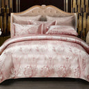 The Belvedere Blush Champagne jacquard satin duvet set