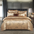 The Belvedere Champagne Gold jacquard satin duvet set