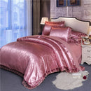The Castellane jacquard lace bedding set — Dusty Rose