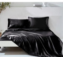 The Valois silky satin sheet set — Onyx Black