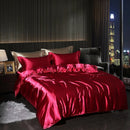 The Seraphine satin bedding set — Wine Red