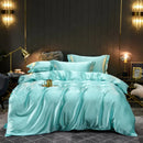The Soleine silky satin duvet set — Aqua Mint