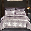 The Belvedere Lavender Silver jacquard satin duvet set