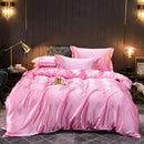 The Soleine silky satin duvet set — Rose Pink