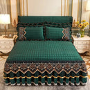 The Valencienne crystal-velvet bedspread — Emerald Green
