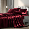The Valois silky satin sheet set — Burgundy Wine