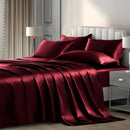 The Valois silky satin sheet set — Burgundy Wine