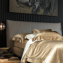 The Dauphine mulberry silk duvet cover detail