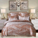 The Versailles Rose Champagne satin jacquard duvet set