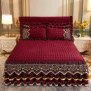 The Valencienne crystal-velvet bedspread — Wine Red
