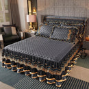 The Valencienne crystal-velvet bedspread — Charcoal Grey