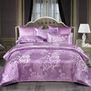 The Belvedere Lilac Mauve jacquard satin duvet set