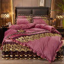 The Sovereign crystal velvet bedding set — Dusty Rose