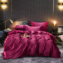 The Soleine silky satin duvet set — Burgundy Wine