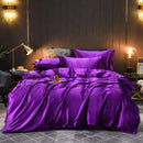The Soleine silky satin duvet set — Amethyst Purple