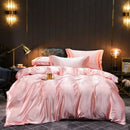 The Soleine silky satin duvet set — Blush Pink