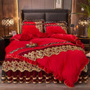 The Sovereign crystal velvet bedding set — Royal Red