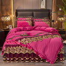 The Sovereign crystal velvet bedding set — Magenta Rose