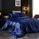 The Sovereign Luxury Satin Bedding Set — Moonstone Blue | The Noble Bed