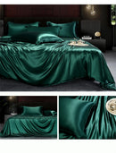 The Lumière — Solid Satin-Silk 4-Piece Duvet Cover Set