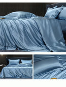The Lumière — Solid Satin-Silk 4-Piece Duvet Cover Set