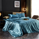 The Sovereign Luxury Satin Bedding Set — Aquamarine Blue | The Noble Bed