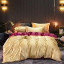 The Soleine silky satin duvet set — Champagne Gold