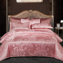 The Belvedere Petal Pink jacquard satin duvet set