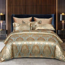 The Belvedere Antique Gold jacquard satin duvet set