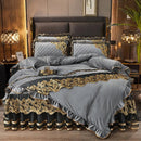 The Sovereign crystal velvet bedding set — Silver Grey