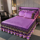 The Valencienne crystal-velvet bedspread — Amethyst Purple
