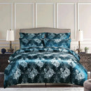 The Versailles Emerald Teal satin jacquard duvet set