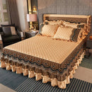 The Valencienne crystal-velvet bedspread — Camel Gold