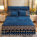 The Valencienne crystal-velvet bedspread — Sapphire Blue
