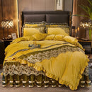 The Sovereign crystal velvet bedding set — Champagne Gold