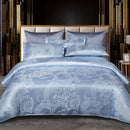 The Belvedere Steel Blue jacquard satin duvet set