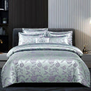 The Belvedere Mauve Grey jacquard satin duvet set