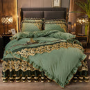 The Sovereign crystal velvet bedding set — Sage Green