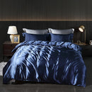 The Seraphine satin bedding set — Peacock Blue