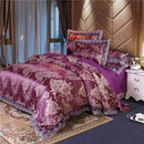 The Castellane jacquard lace bedding set — Royal Purple