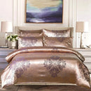 The Versailles Champagne Damask satin jacquard duvet set