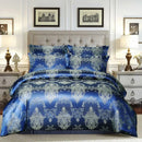 The Versailles Sapphire Blue satin jacquard duvet set