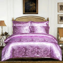 The Versailles Lilac Mauve satin jacquard duvet set