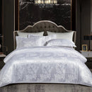 The Belvedere Platinum Silver jacquard satin duvet set